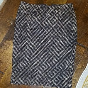 Ann Taylor loft brown tweed skirt 0